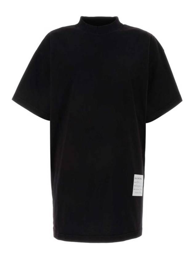 Luxury Balenciaga Trending 2026 Sample Sticker Oversized Short Sleeve T-Shirt Black