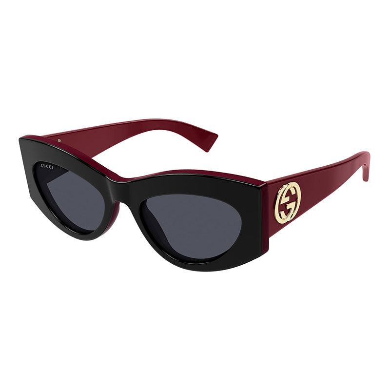 Gucci Sunglasses Cat Eye Full Rim, Black Frame and Grey Lens GG1843S001