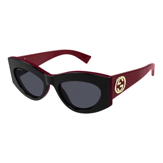 Gucci Sunglasses Cat Eye Full Rim, Black Frame and Grey Lens GG1843S001