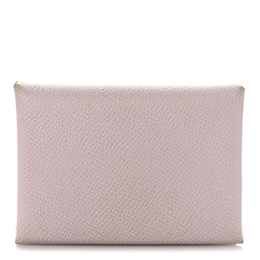 Hermes Epsom Calvi Duo Card Case Mauve Pale