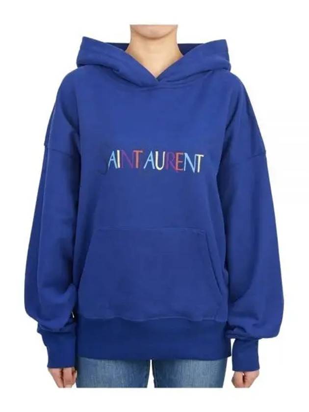 Luxury Saint Laurent Trending 2025 Women's Logo Hoodie Blue