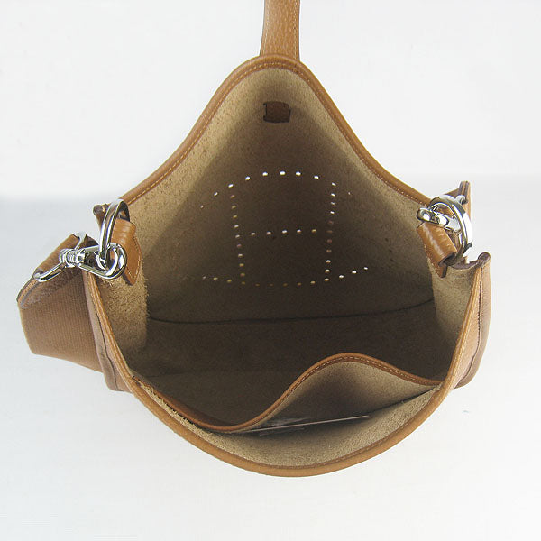 Luxury Hermes Evelyne I handbag H6309 light coffee silver