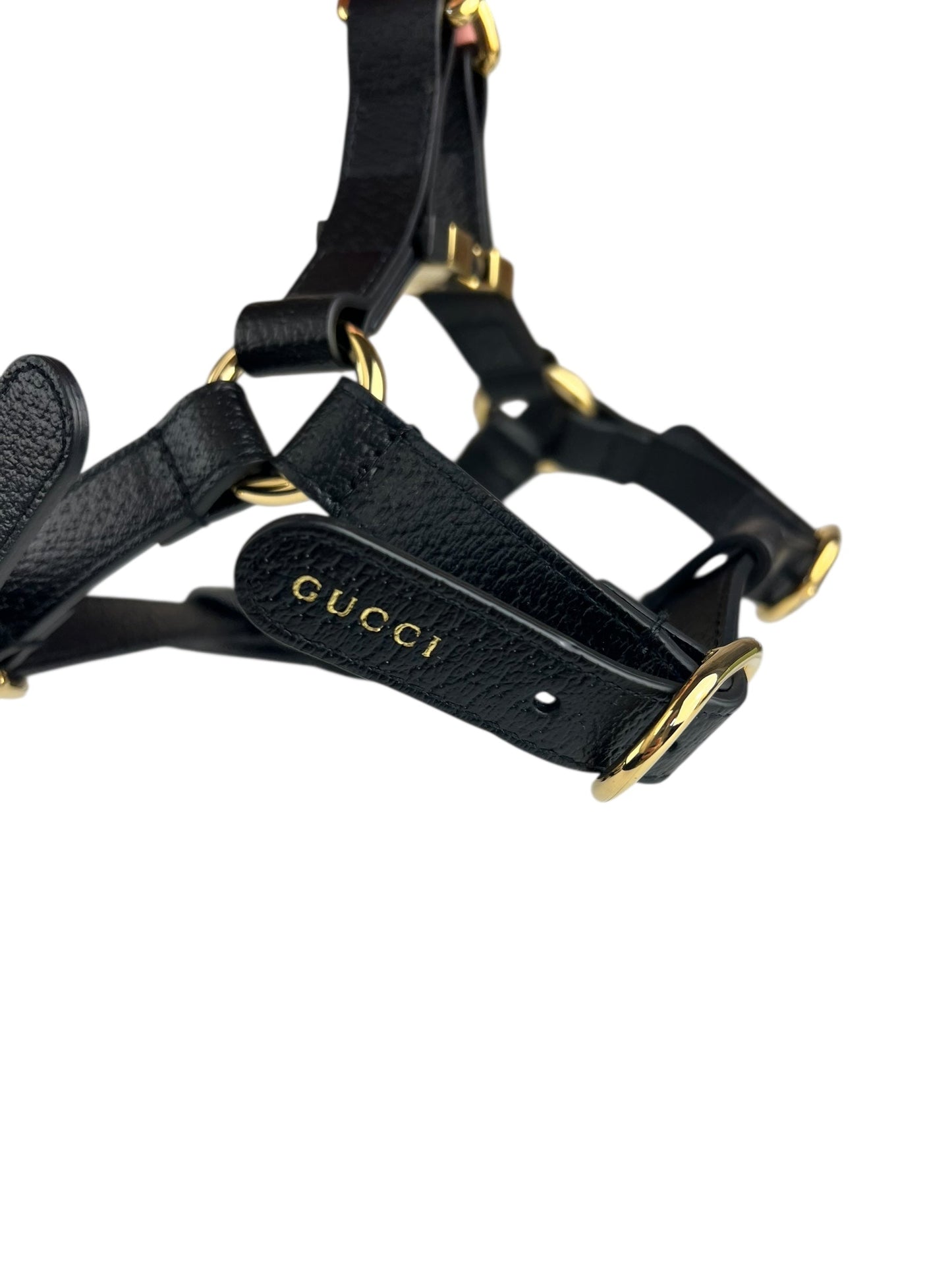 Gucci Black Leather Dog Harness