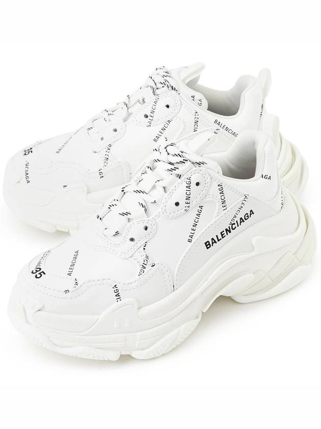 Luxury Balenciaga Trending 2026 Triple S All-Over Logo Low Top Sneakers White