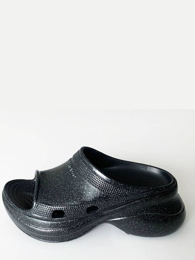Luxury Balenciaga Trending 2026 Pool Platform Slipper Black