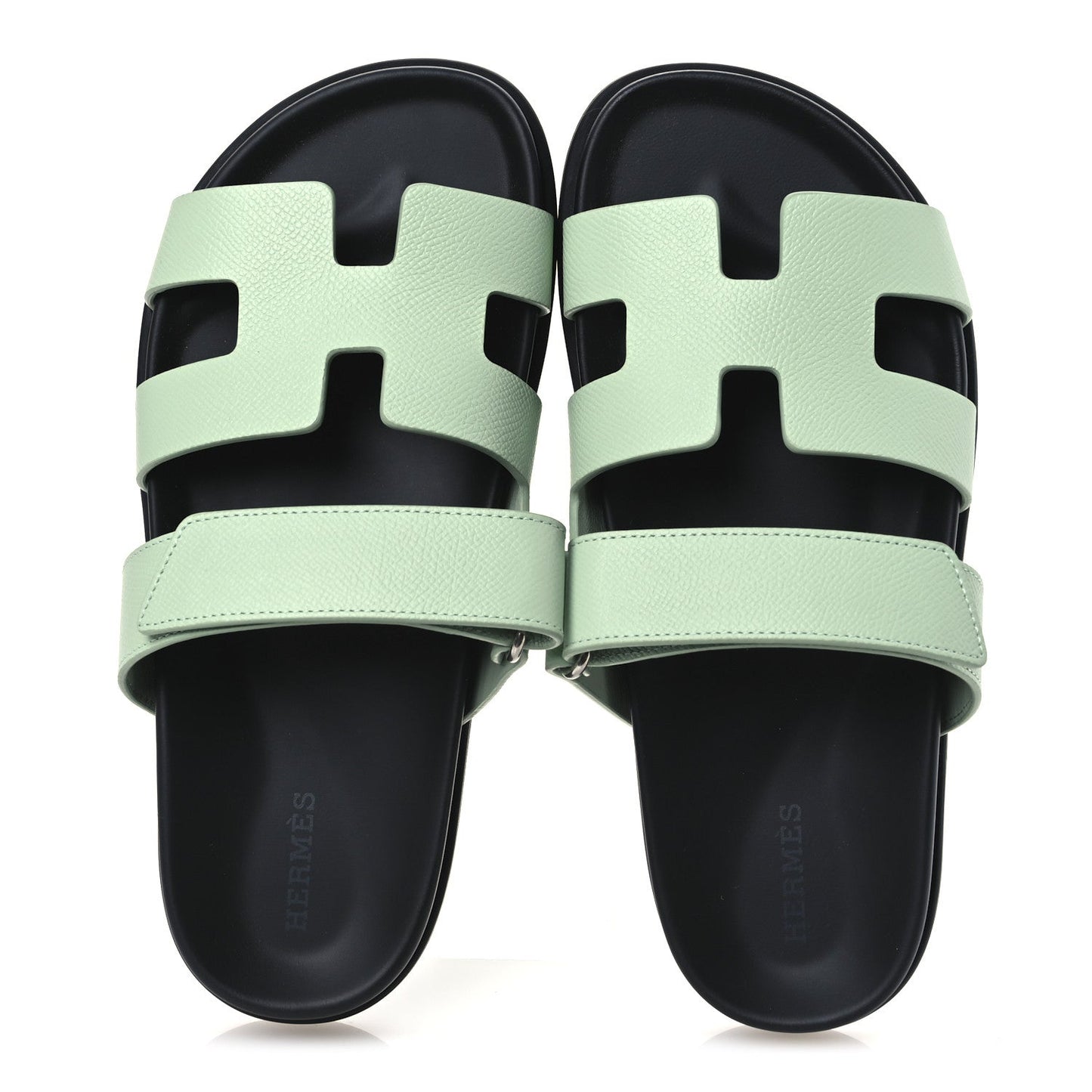 Hermes Epsom Womens Chypre Sandals 37 Vert Jade