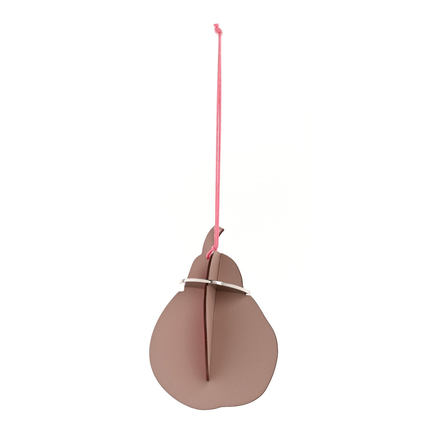 Hermes Epsom Swift Petit H Pear Bag Charm GM Rose Tyrien Argile