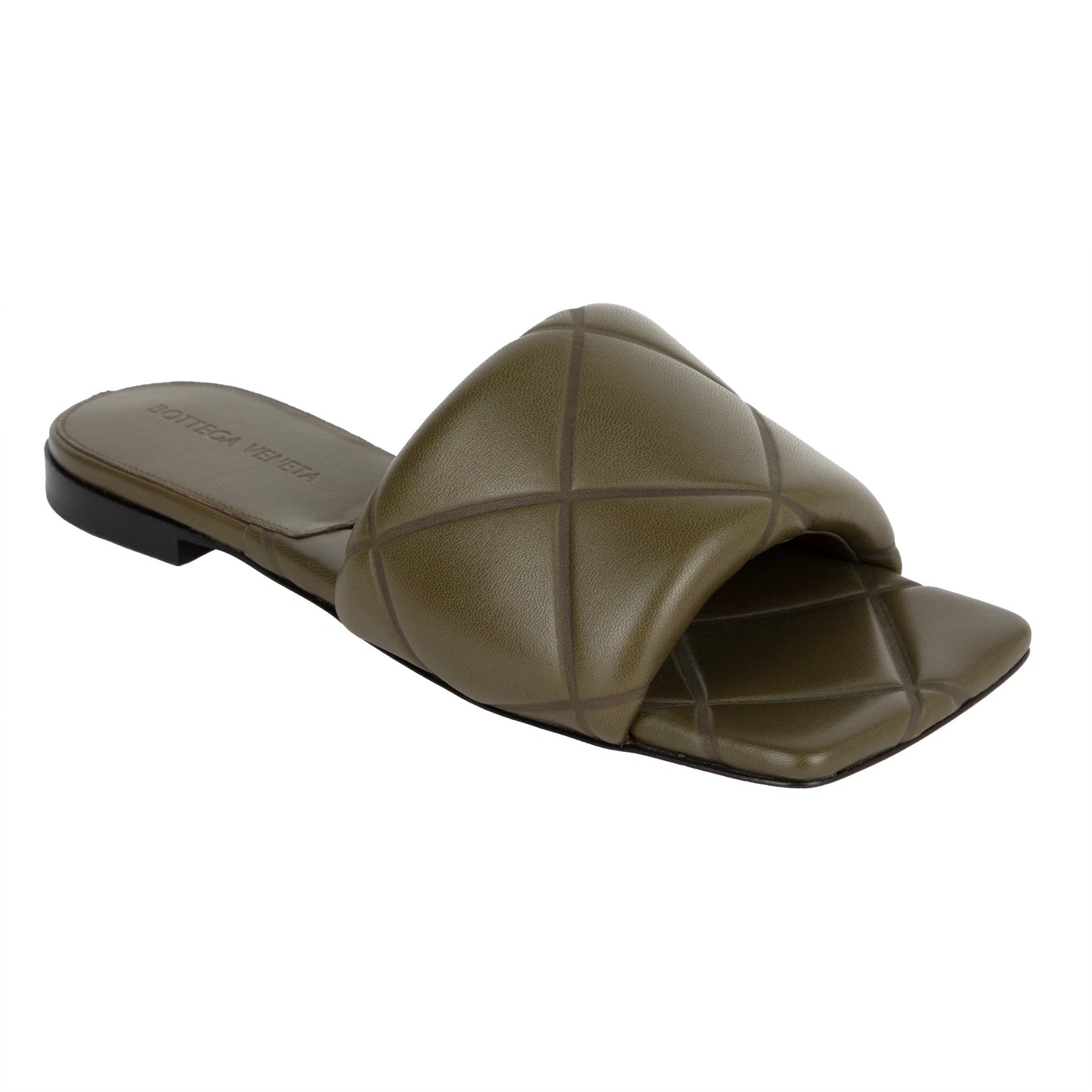 Luxury Bottega Veneta Rubber Lido Slide Green