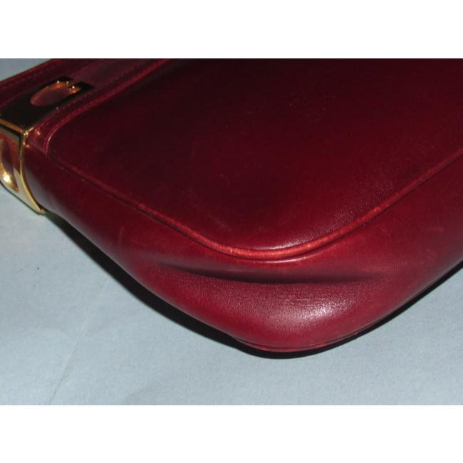 Gucci Vintage Pursesdesigner Purses Burgundy With Gold Accents Leather Hobo Bag