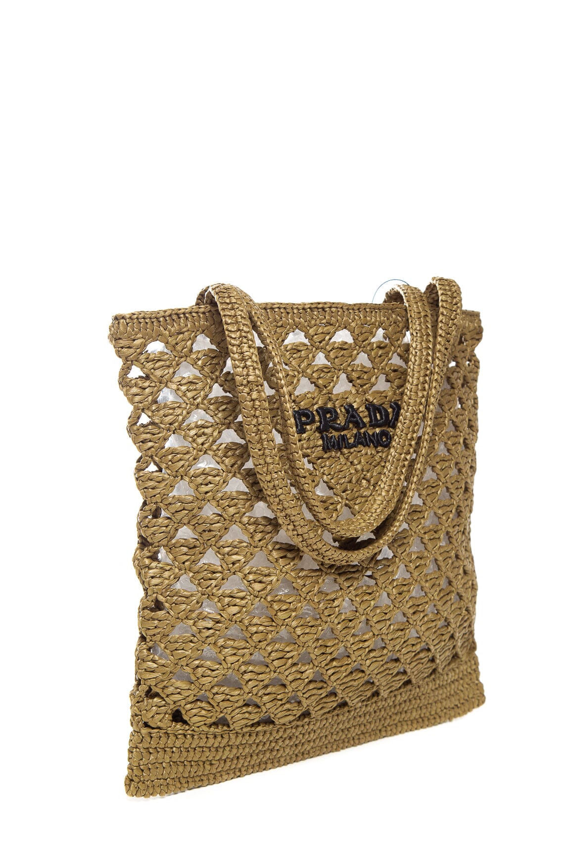 Prada Green Raffia Tote