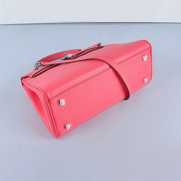 Luxury Hermes Kelly 32cm Togo Leather Handbag 6108 Lip Pink Silver