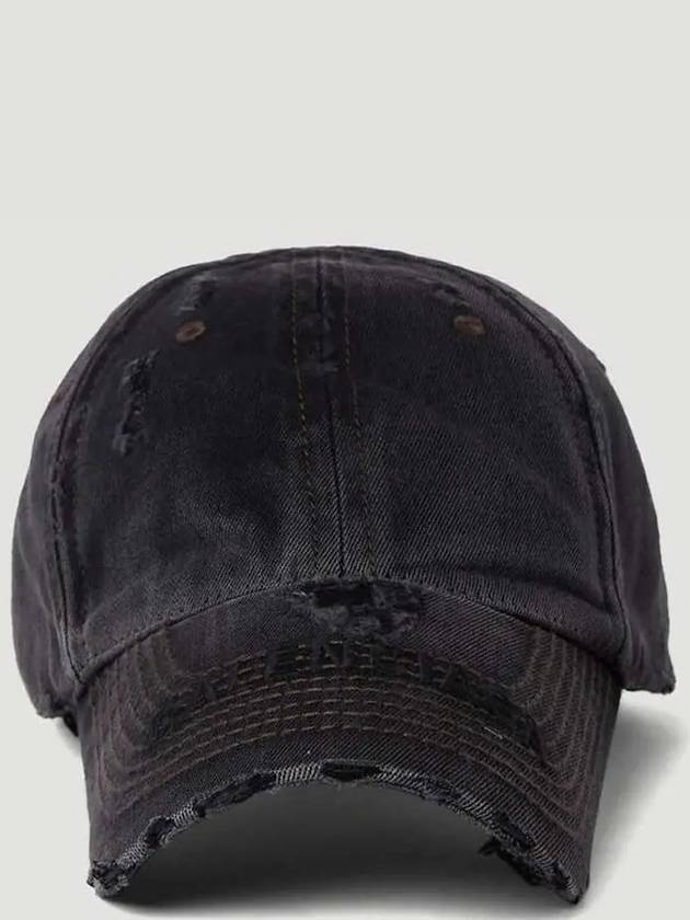 Luxury Balenciaga Trending 2026 Embroidered Logo Denim Ball Cap Dark Grey