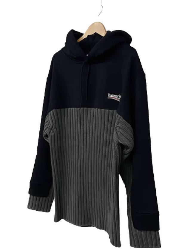 Luxury Balenciaga Trending 2026 Wave Logo Knit Hoodie Black