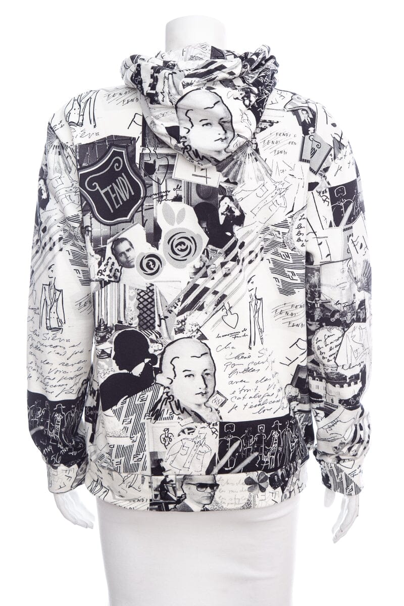Fendi Black & White Graphic Sweatshirt SZ M