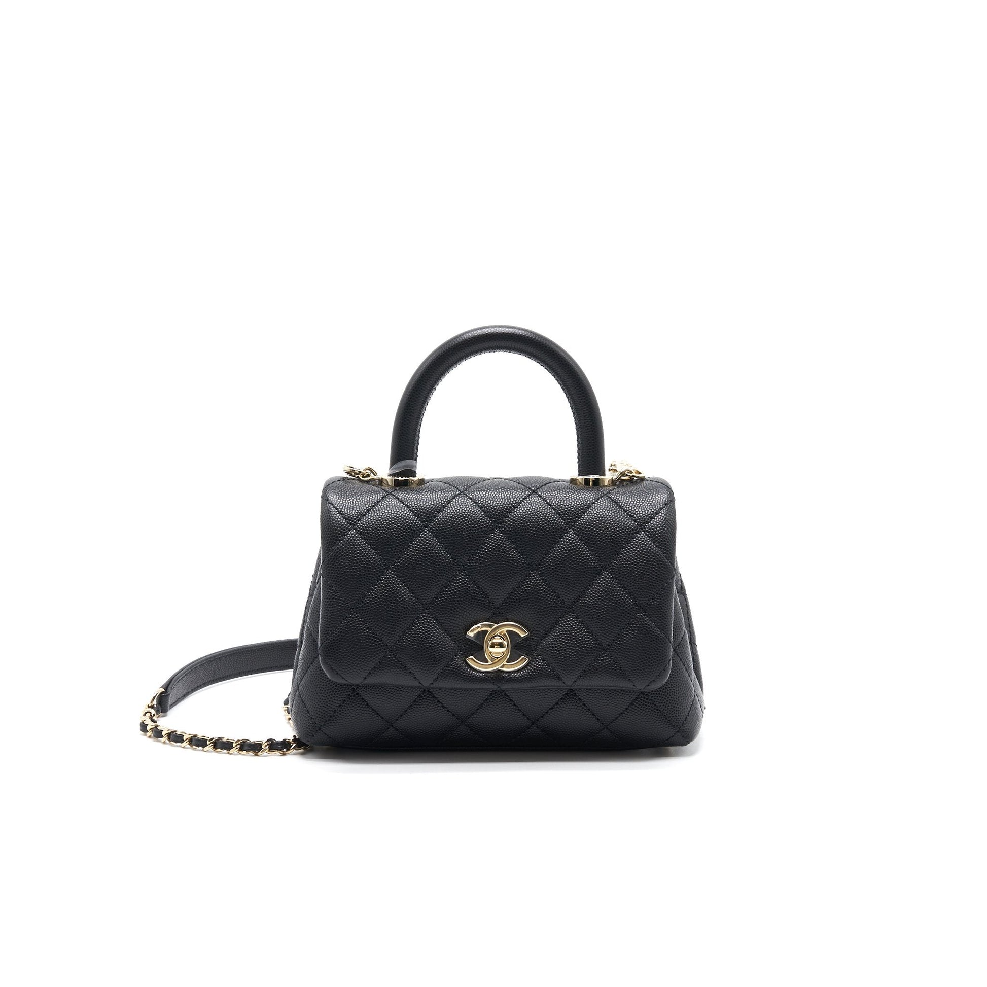 Chanel Coco Handle Extra Mini Black LGHW serial30 Handbag