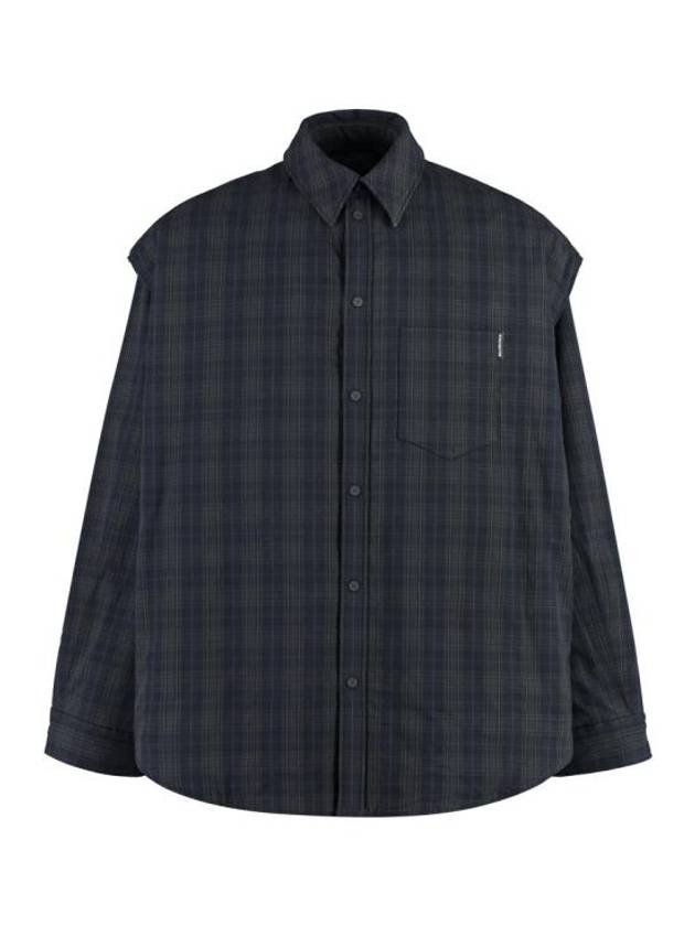 Luxury Balenciaga Trending 2026 Checked Pattern Long Sleeve Shirt Grey