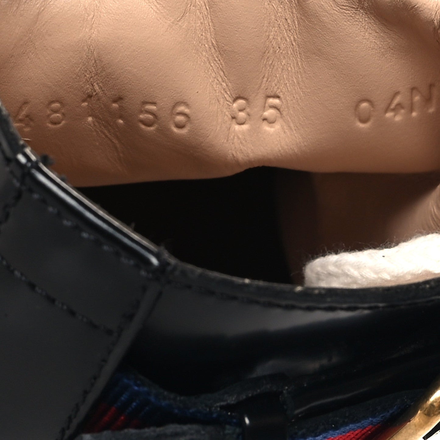 Gucci Calfskin Sylvie Web Lace Up Combat Boots 35 Black