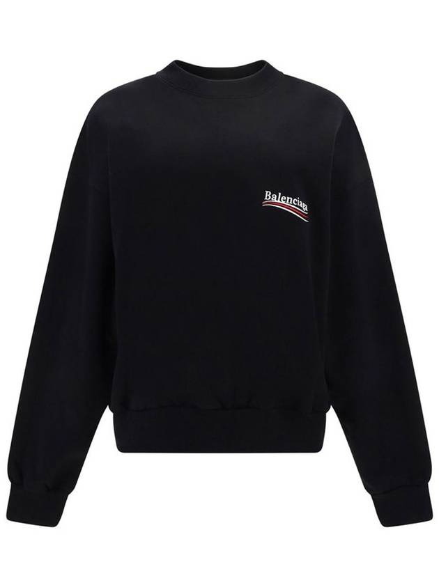 Luxury Balenciaga Trending 2026 Political Campaign Regular Fit Sweatshirt Black