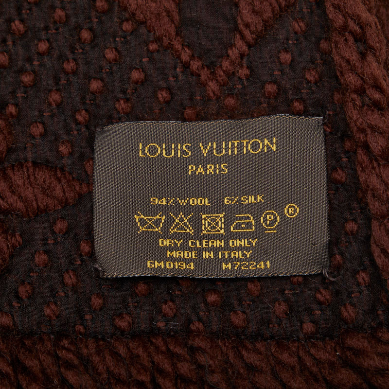 Louis Vuitton Monogram Esharp Logomania M72241 Brown Black Wool Silk Louis Vuitton