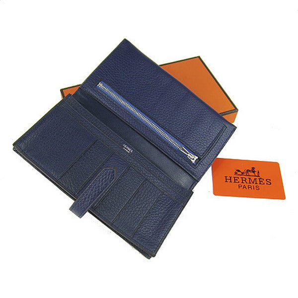 Luxury Hermes Wallet H008 Ladies Wallet Blue