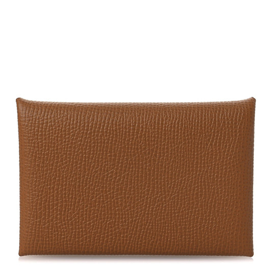 Hermes Epsom Calvi Card Case Gold