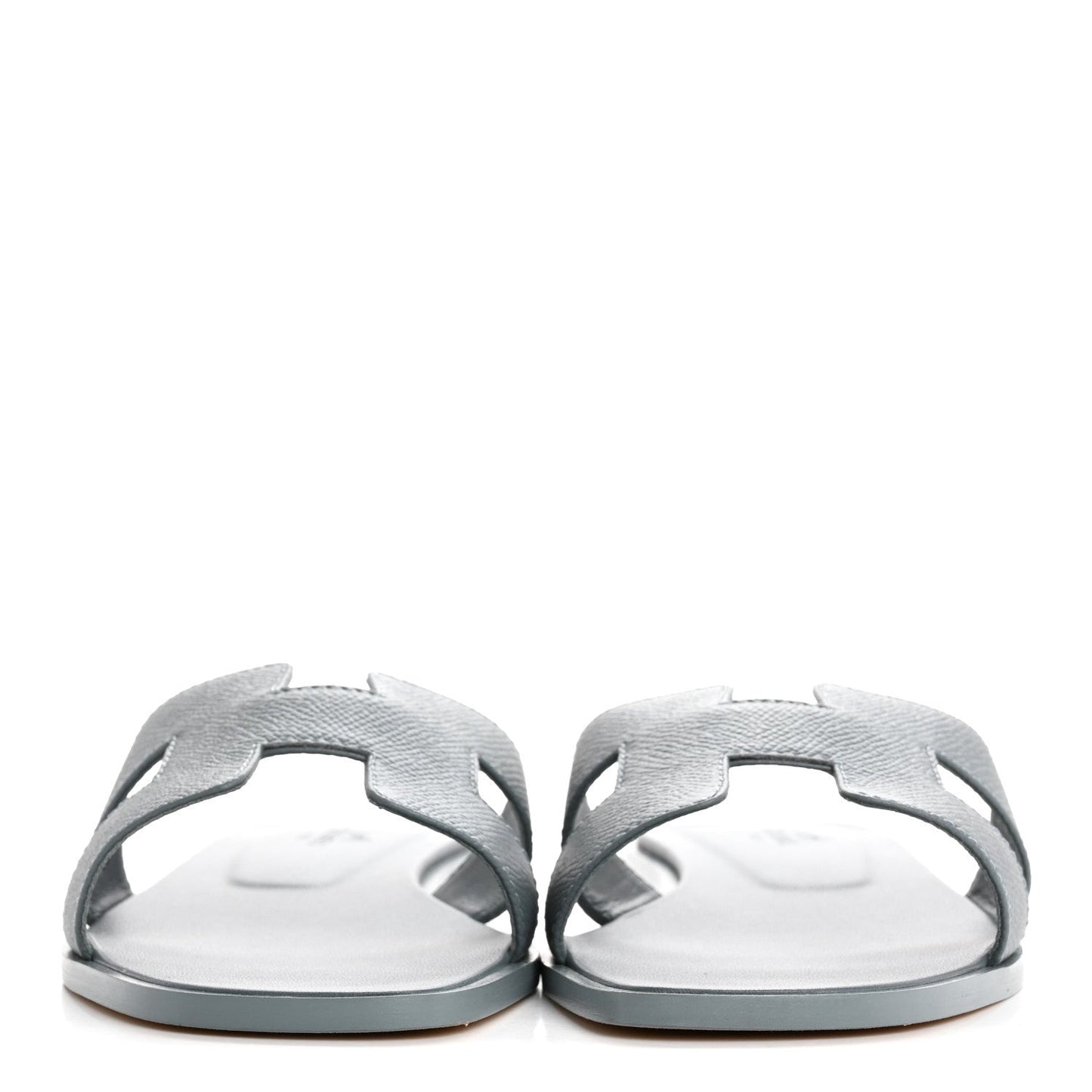 Hermes Epsom Oran Sandals 37.5 Gris Antarctique