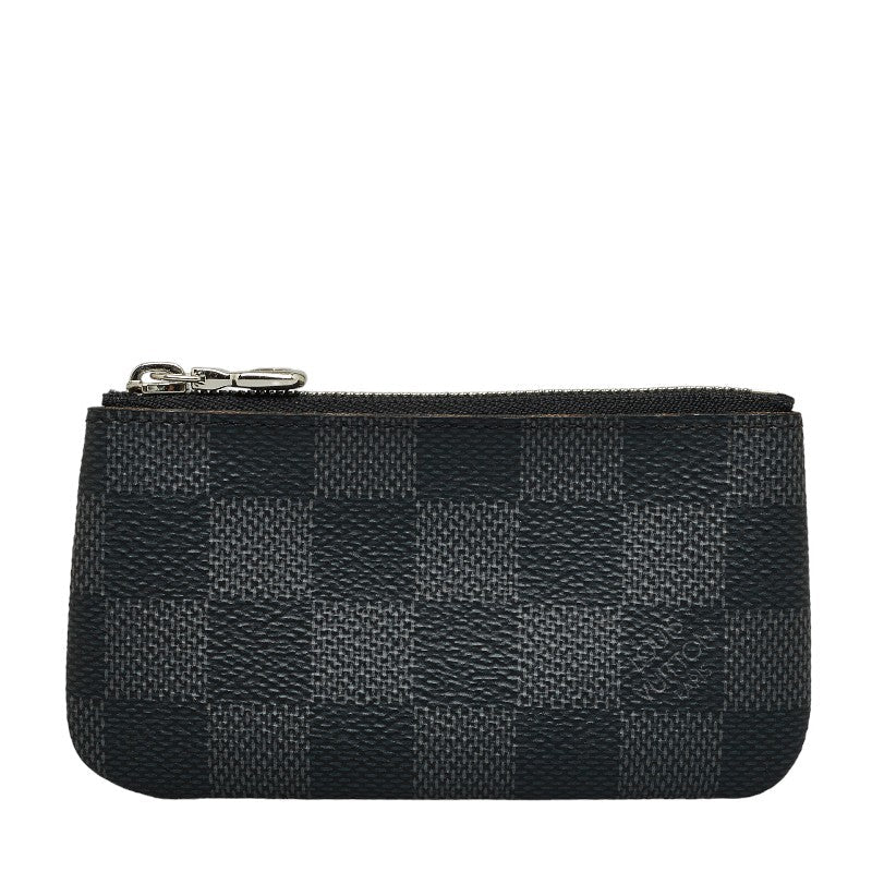 Louis Vuitton Damiere Graphite Poschet Crane Coin Case N60155 Black PVC Leather Men Louis Vuitton