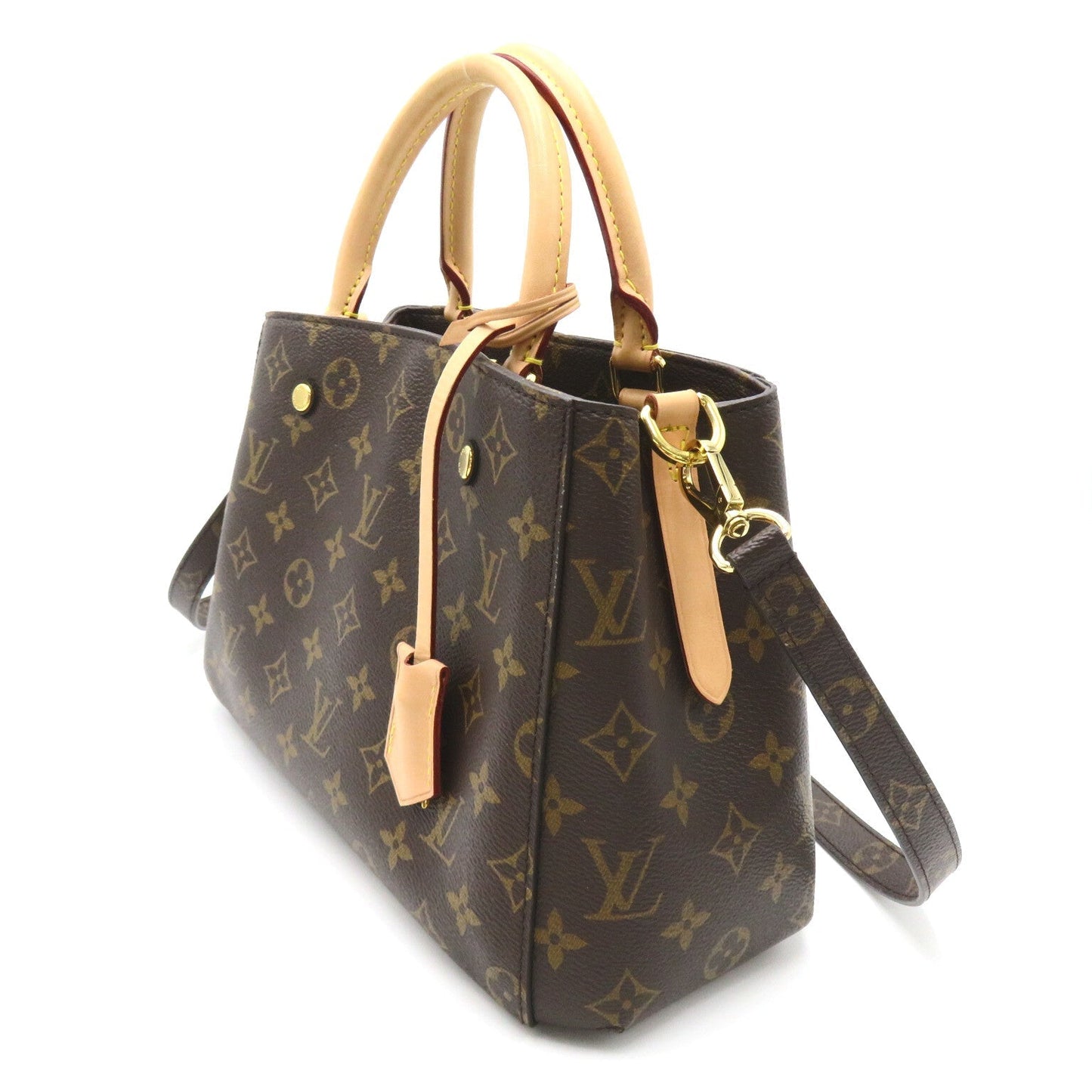 Louis Vuitton Montaigne BB Bag 2w Shoulder Tote Bag PVC Coated Canvas Monogram Brown M41055