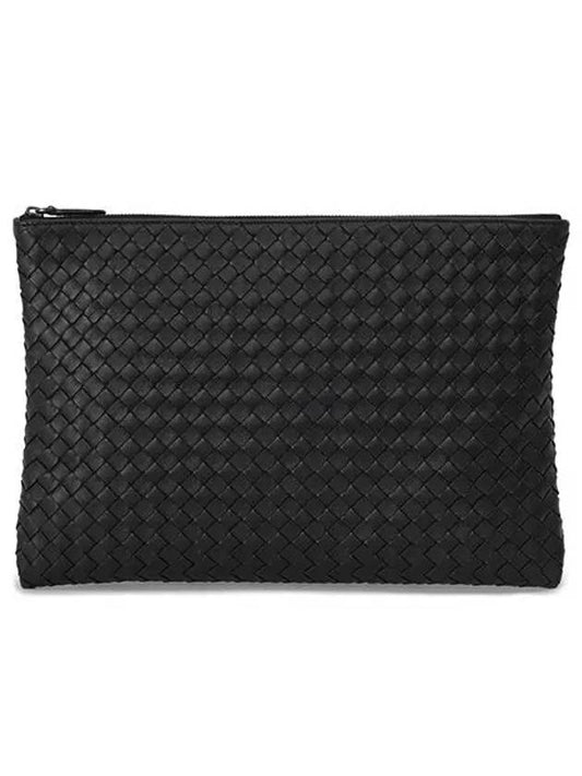 Luxury Bottega Veneta Intrecciato Clutch Bag Black