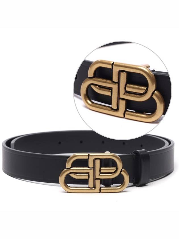 Luxury Balenciaga Trending 2026 BB Buckle Belt Black Gold