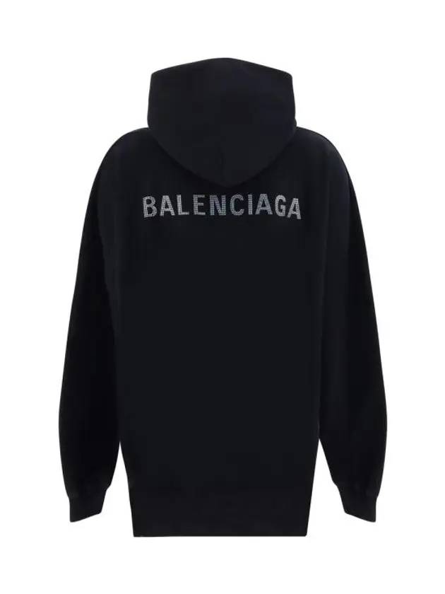 Luxury Balenciaga Trending 2026 Logo Back Large Fit Hoodie Black