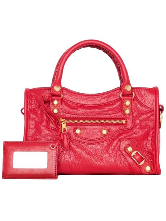 Luxury Balenciaga Trending 2026 Giant City Mini Leather Tote Bag Red