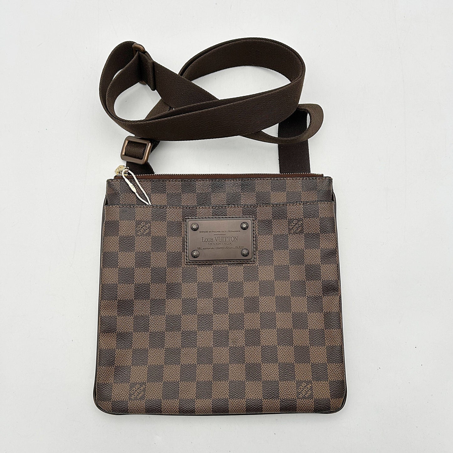 Louis Vuitton | Bags | Louis Vuitton Damier Ebene Brooklyn Pochette Plate Flat Messenger B04206HHVB