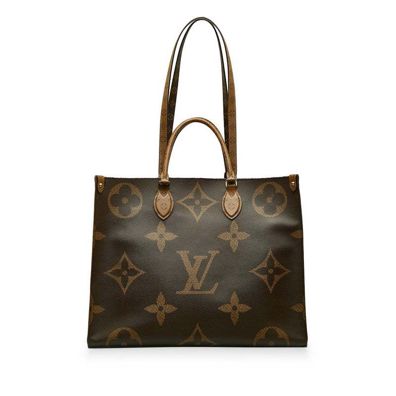 Louis Vuitton Monogram Giant Reverse Onzagor GM Handbag Shoulder Bag 2WAY M45320 Brown PVC Leather Louis Vuitton