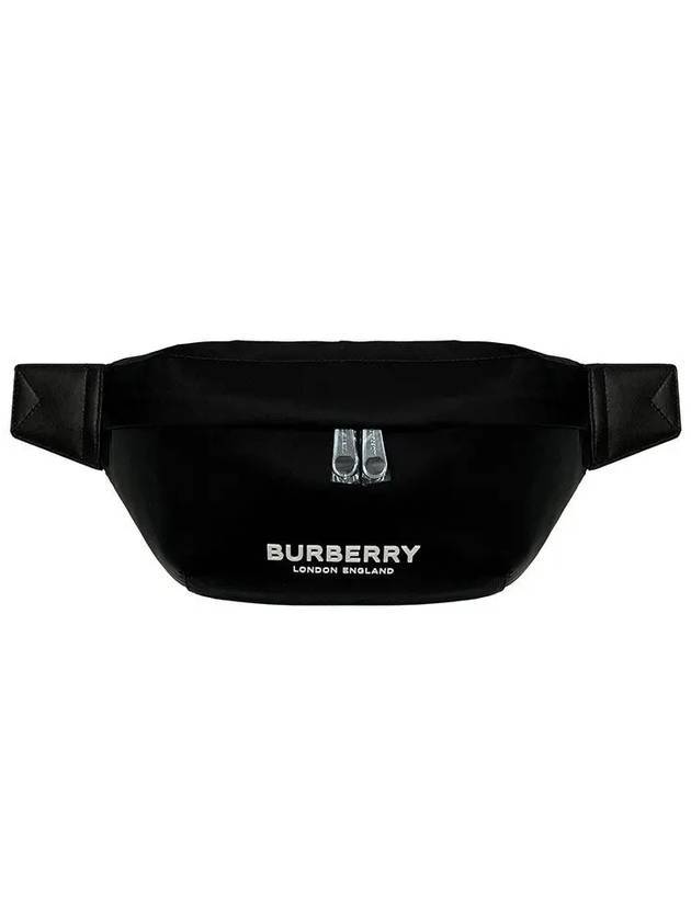 Luxury Burberry Logo Print Nylon Sonny Bum Belt Bag Black