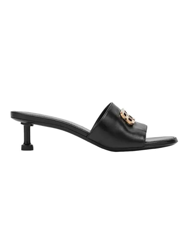 Luxury Balenciaga Trending 2026 BB Leather Slipper Heels Black