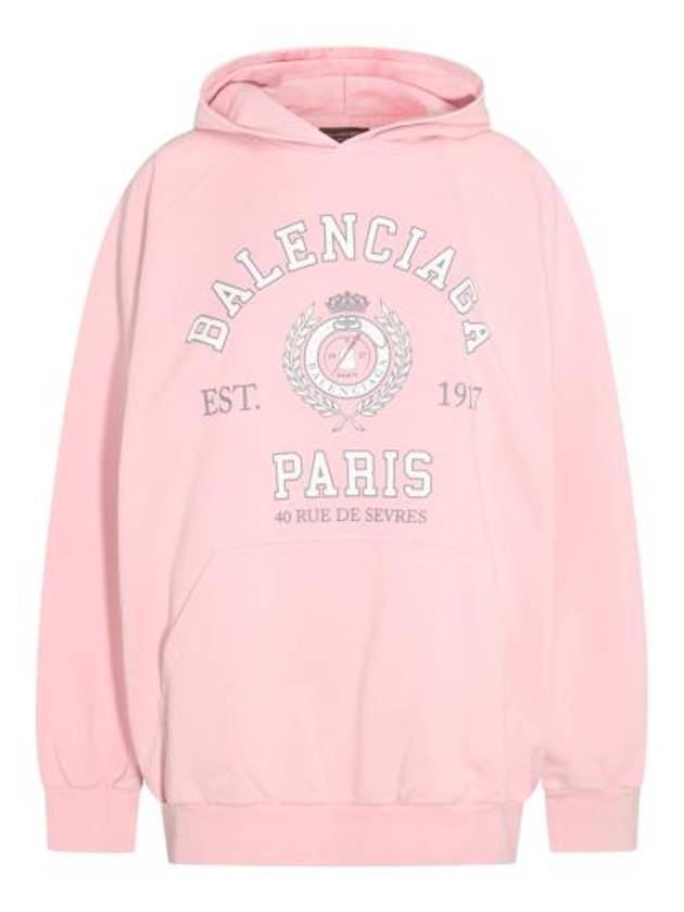 Luxury Balenciaga Trending 2026 College Logo Hoodie Pink