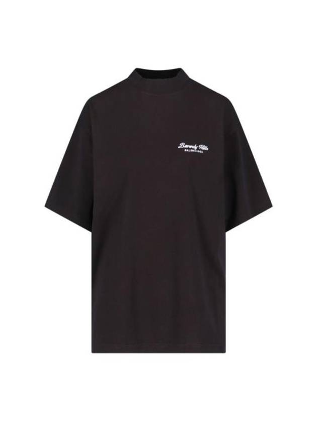 Luxury Balenciaga Trending 2026 Logo Print Medium Fit Short Sleeve T-Shirt Black