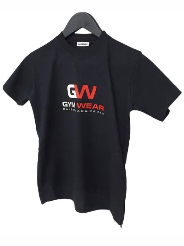 Luxury Balenciaga Trending 2026 Gymwear Logo Cotton Short Sleeve T-Shirt Black