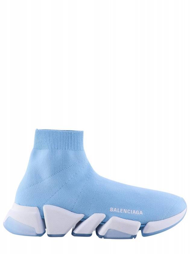 Luxury Balenciaga Trending 2026 Speedrunner Knit High Top Sneakers Blue