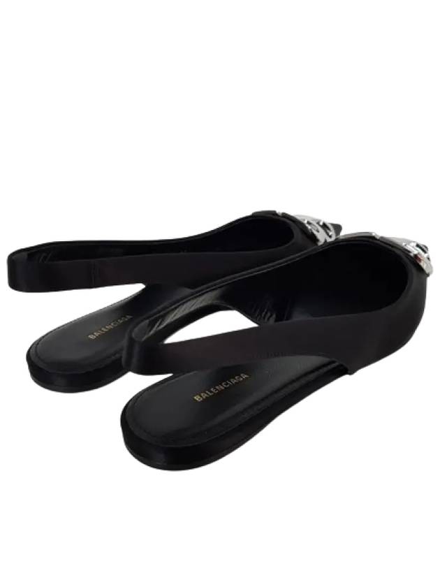 Luxury Balenciaga Trending 2026 BB Logo Slingback Flat Black