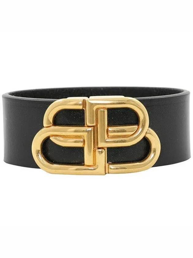 Luxury Balenciaga Trending 2026 Double B Logo Buckle Leather Belt Black