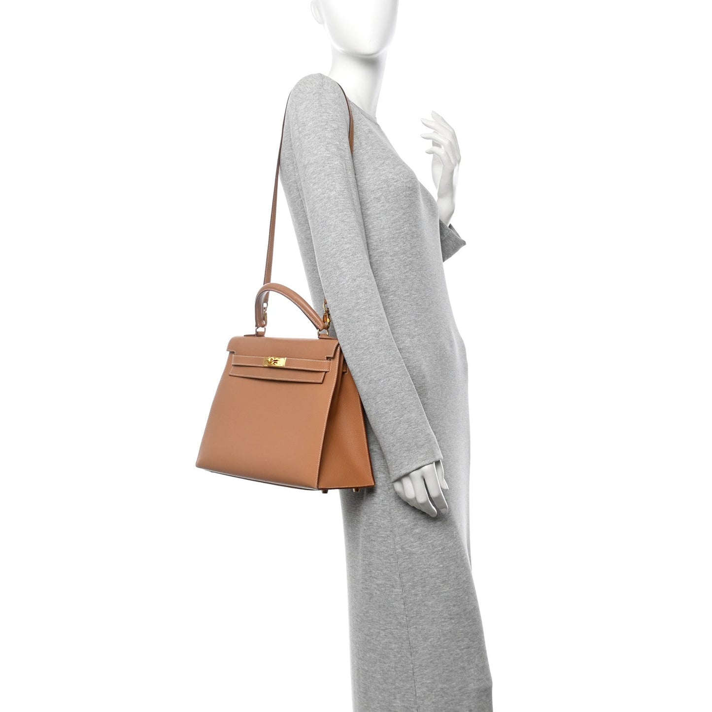 Hermes Courchevel Kelly Sellier 32 Tabac Camel