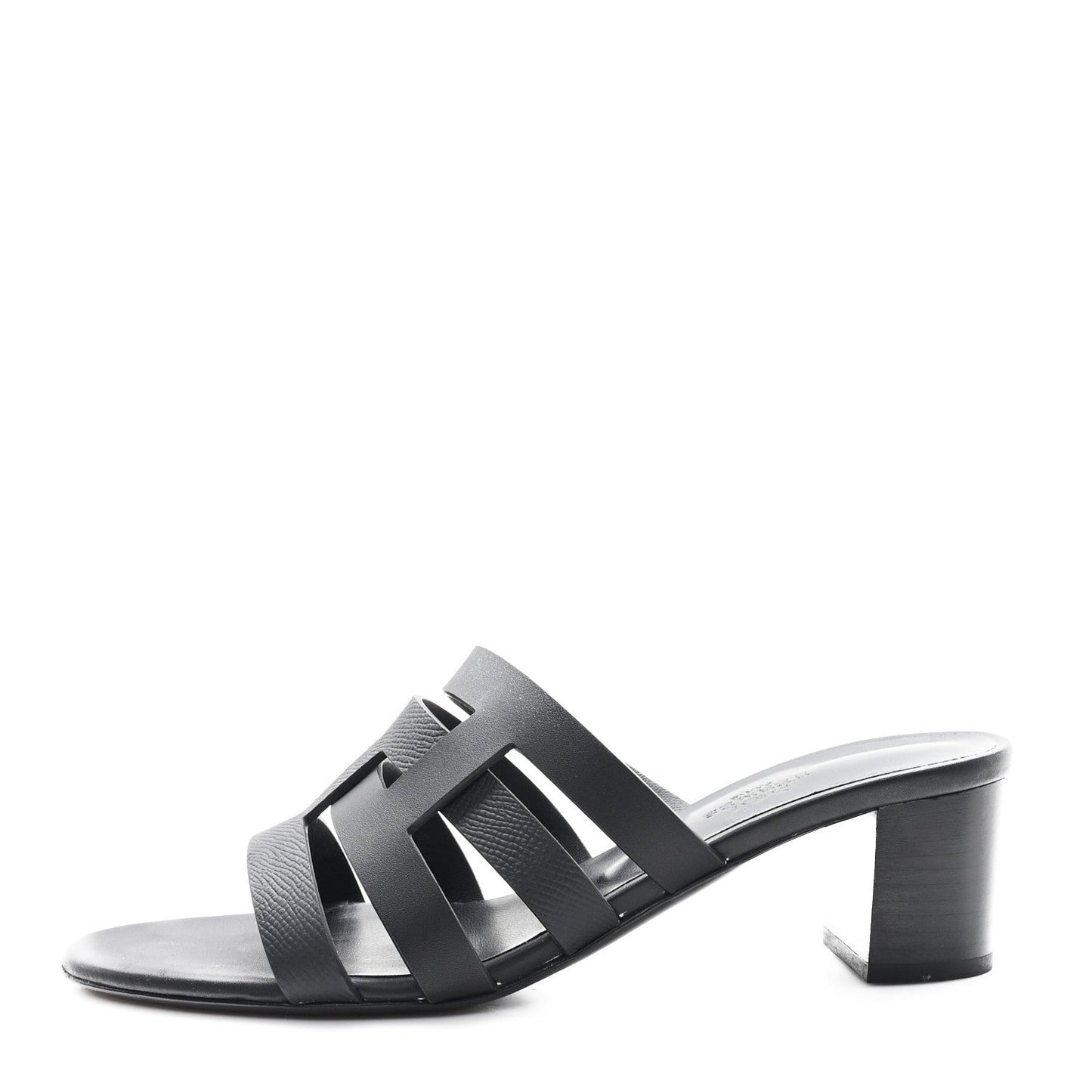 Hermes Calfskin Epsom Amica Sandals 39 Black