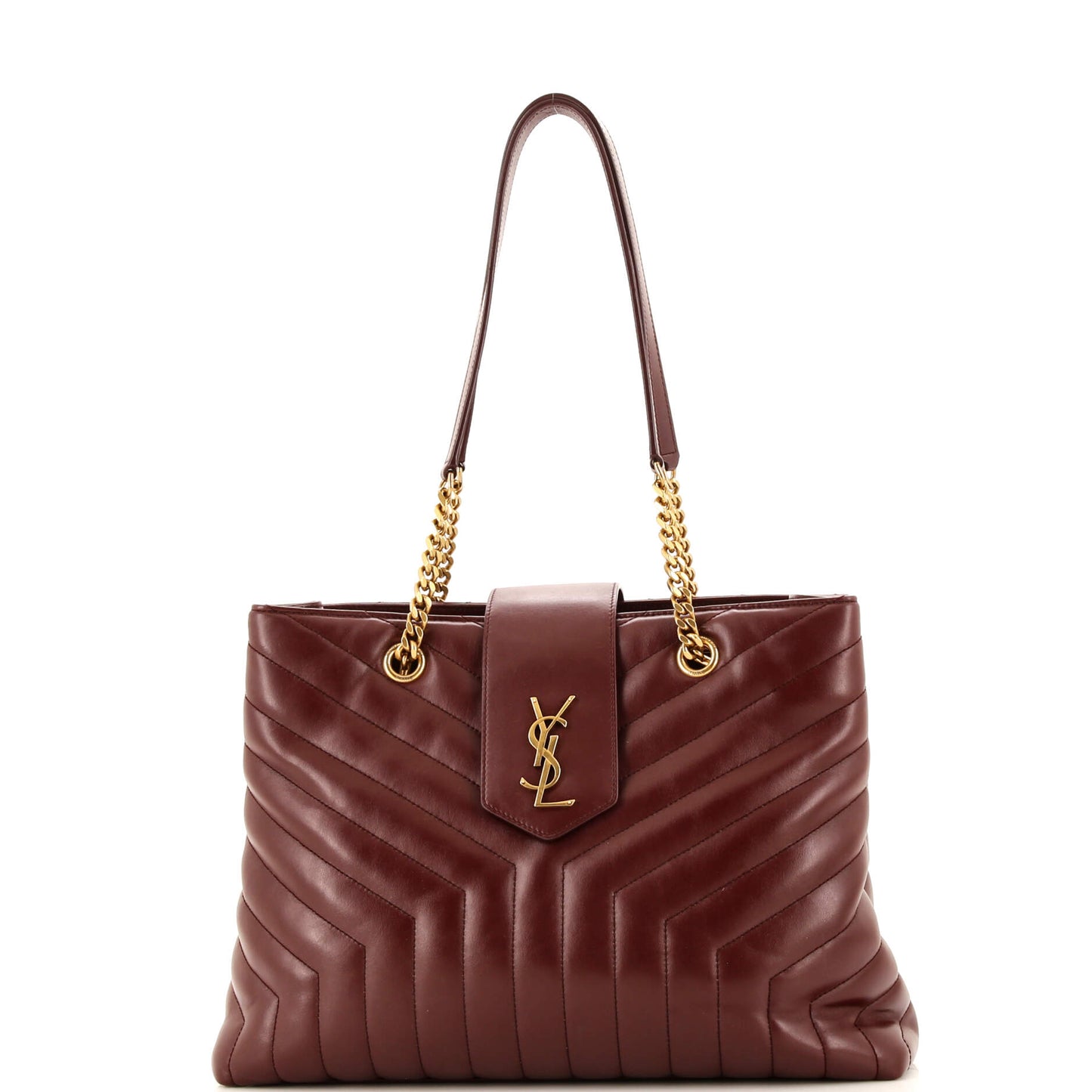 Luxury Saint Laurent Trending 2025 LouLou Tote Matelasse Chevron Leather Large