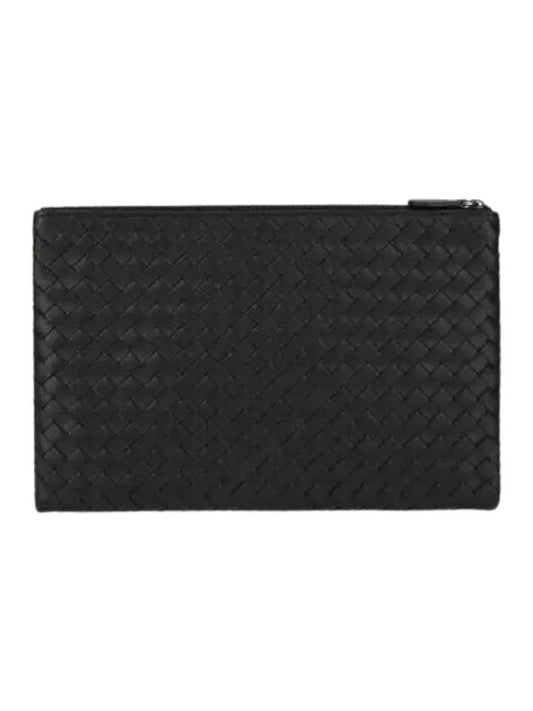 Luxury Bottega Veneta Intrecciato Medium Leather Clutch Black