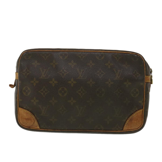 LOUIS VUITTON Monogram Compiegne 28 Clutch Bag LV Auth ac1487