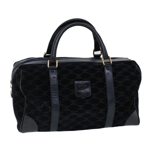 Luxury CELINE C Macadam Boston Bag Suede Leather Navy ac2168