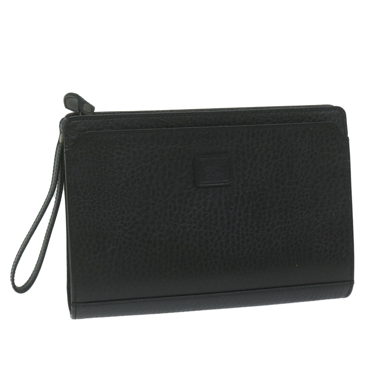 Luxury BurberrySs Clutch Bag Leather Black Auth ac2560