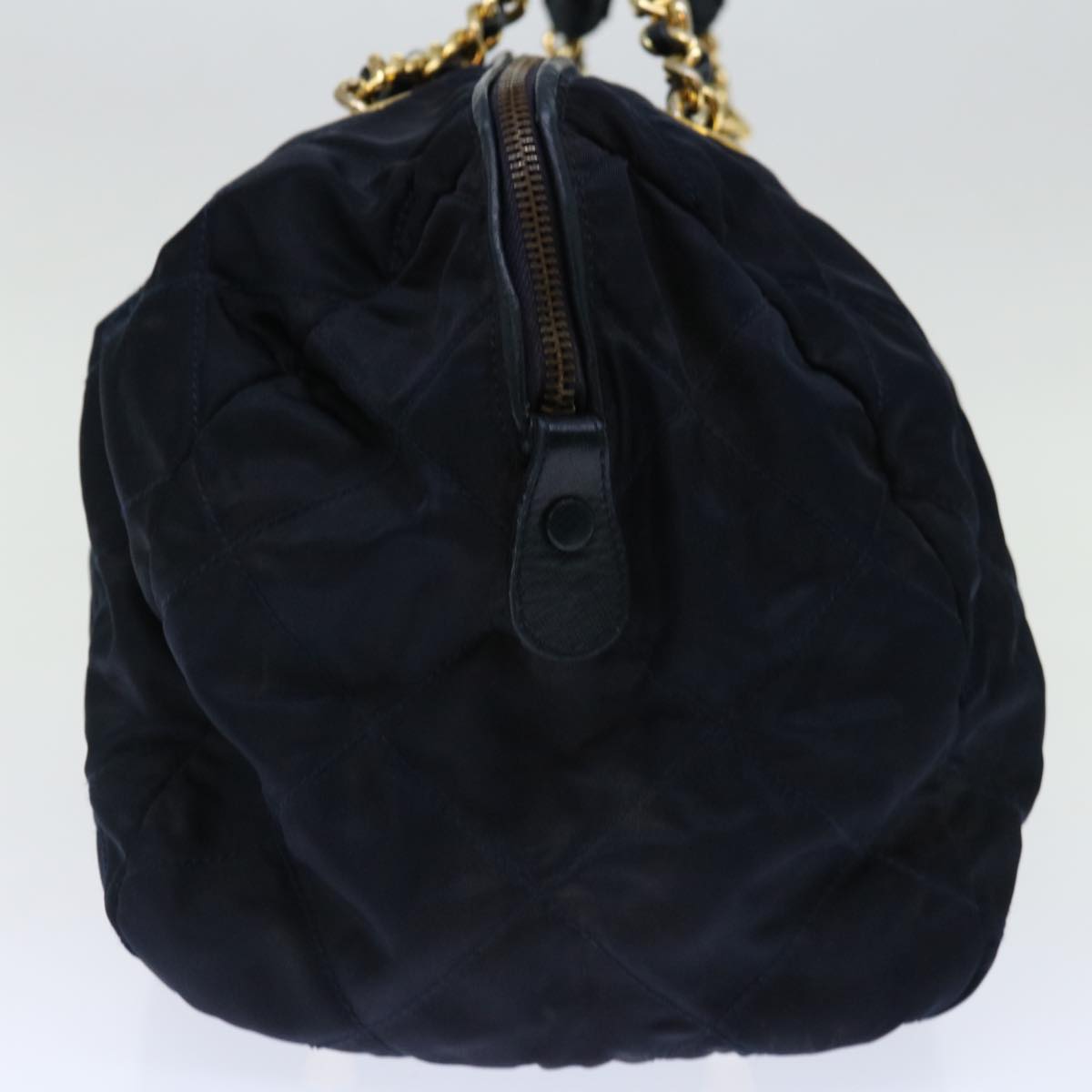 PRADA Quilted Hand Bag Nylon Navy Auth ac2871